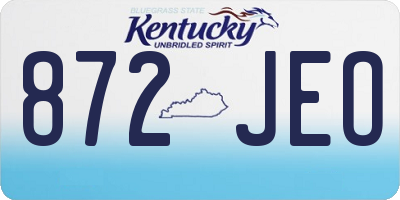 KY license plate 872JEO