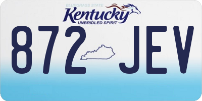 KY license plate 872JEV