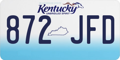 KY license plate 872JFD