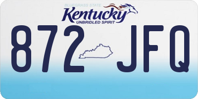 KY license plate 872JFQ