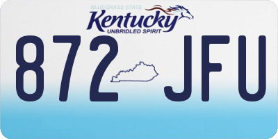 KY license plate 872JFU