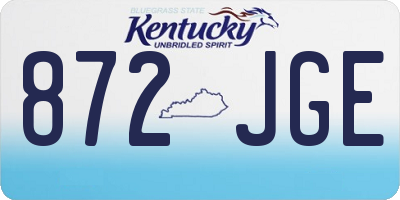 KY license plate 872JGE