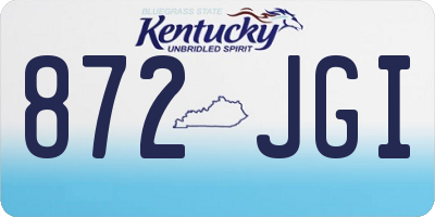 KY license plate 872JGI