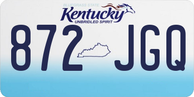 KY license plate 872JGQ