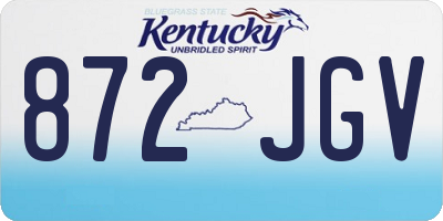 KY license plate 872JGV
