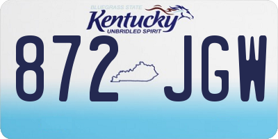 KY license plate 872JGW