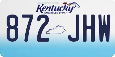 KY license plate 872JHW