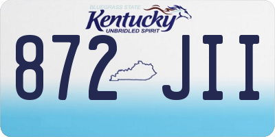 KY license plate 872JII