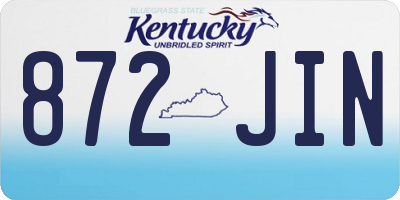 KY license plate 872JIN