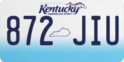 KY license plate 872JIU