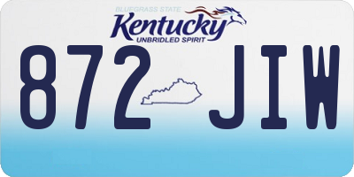 KY license plate 872JIW