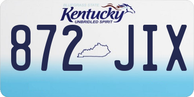 KY license plate 872JIX