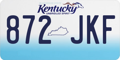 KY license plate 872JKF