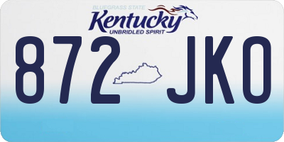 KY license plate 872JKO