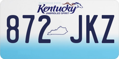 KY license plate 872JKZ