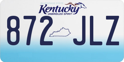 KY license plate 872JLZ