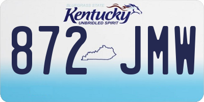 KY license plate 872JMW