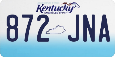 KY license plate 872JNA