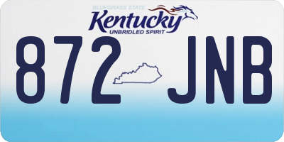 KY license plate 872JNB