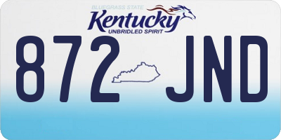 KY license plate 872JND