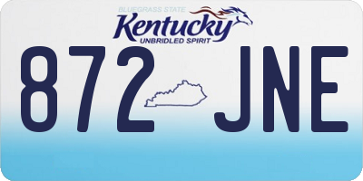 KY license plate 872JNE