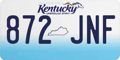 KY license plate 872JNF