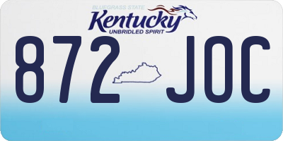 KY license plate 872JOC