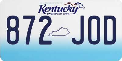 KY license plate 872JOD