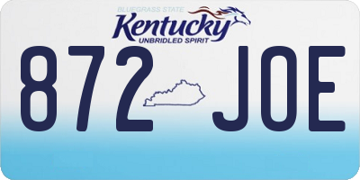 KY license plate 872JOE