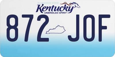 KY license plate 872JOF