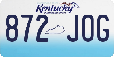 KY license plate 872JOG