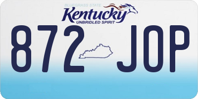 KY license plate 872JOP