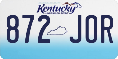 KY license plate 872JOR