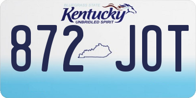 KY license plate 872JOT