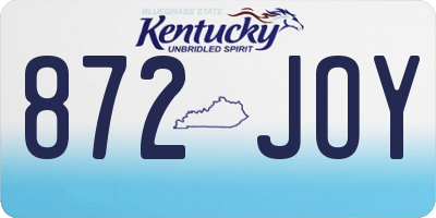KY license plate 872JOY