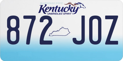 KY license plate 872JOZ