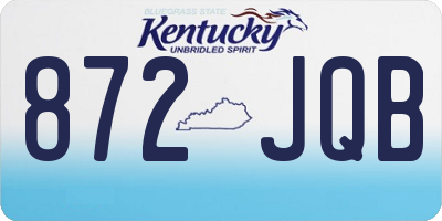 KY license plate 872JQB