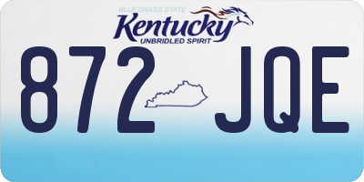 KY license plate 872JQE