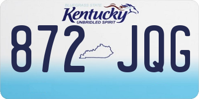 KY license plate 872JQG