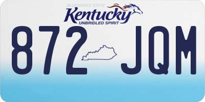 KY license plate 872JQM