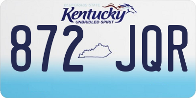 KY license plate 872JQR