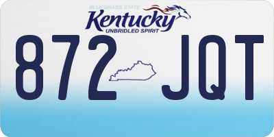 KY license plate 872JQT