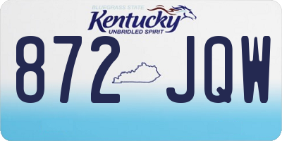 KY license plate 872JQW