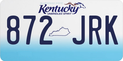 KY license plate 872JRK