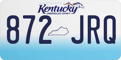 KY license plate 872JRQ