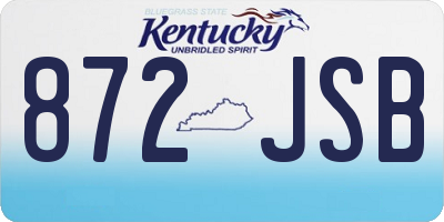 KY license plate 872JSB
