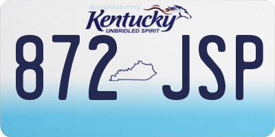KY license plate 872JSP