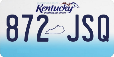 KY license plate 872JSQ