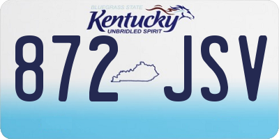 KY license plate 872JSV
