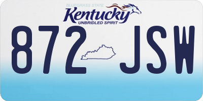 KY license plate 872JSW